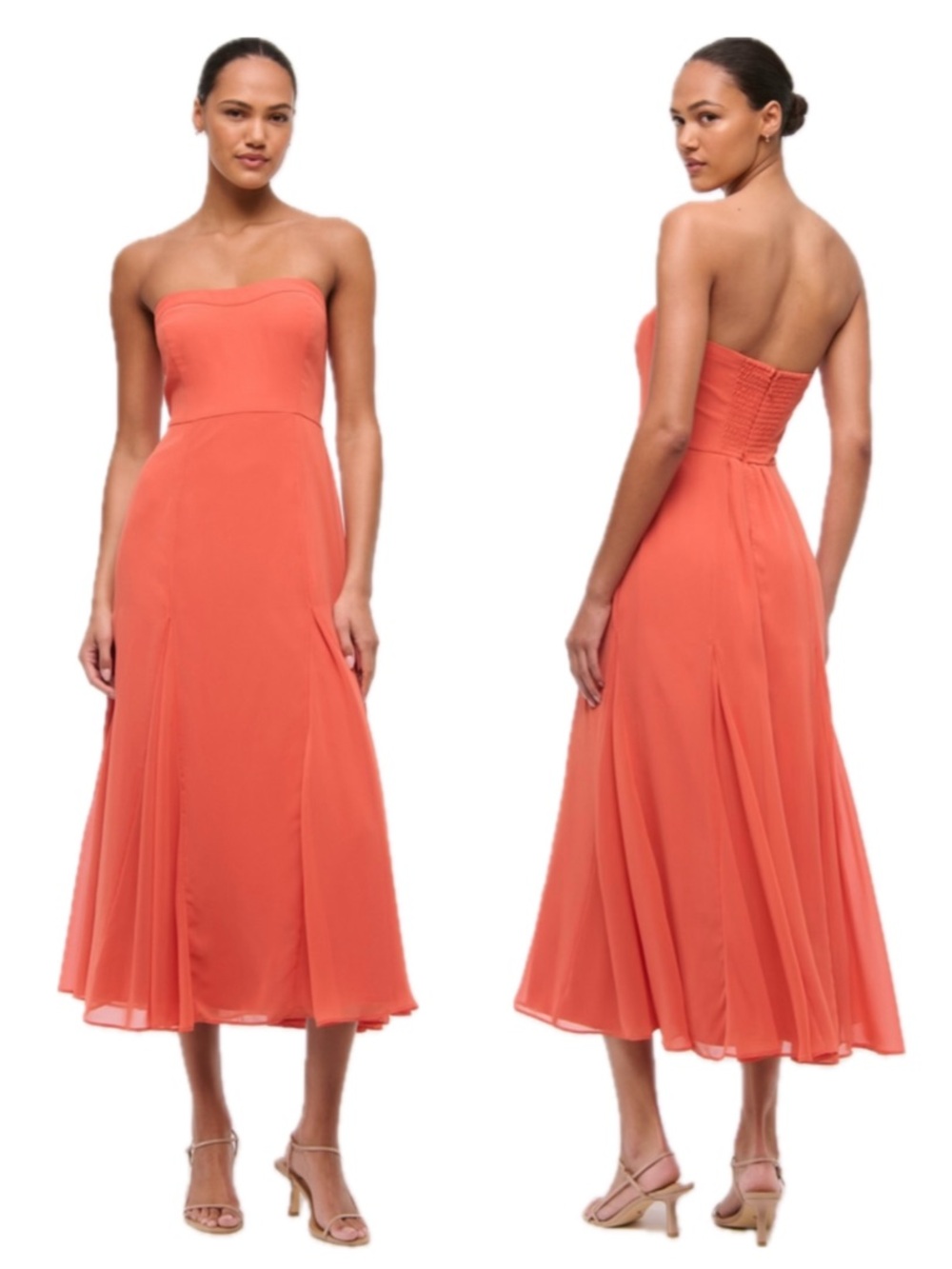 The A&F Camille Strapless Godet Midi Dress Medium